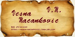 Vesna Macanković vizit kartica